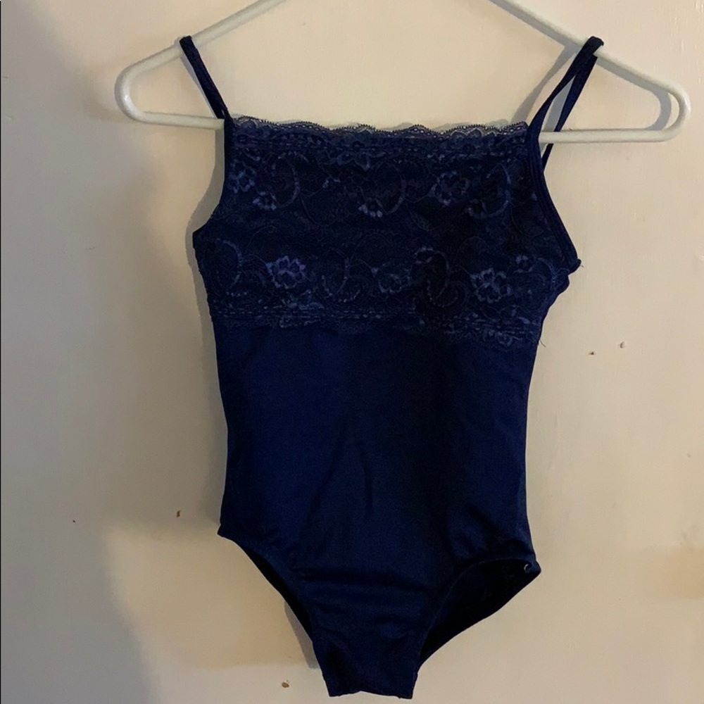 Navy Leotard with Lace